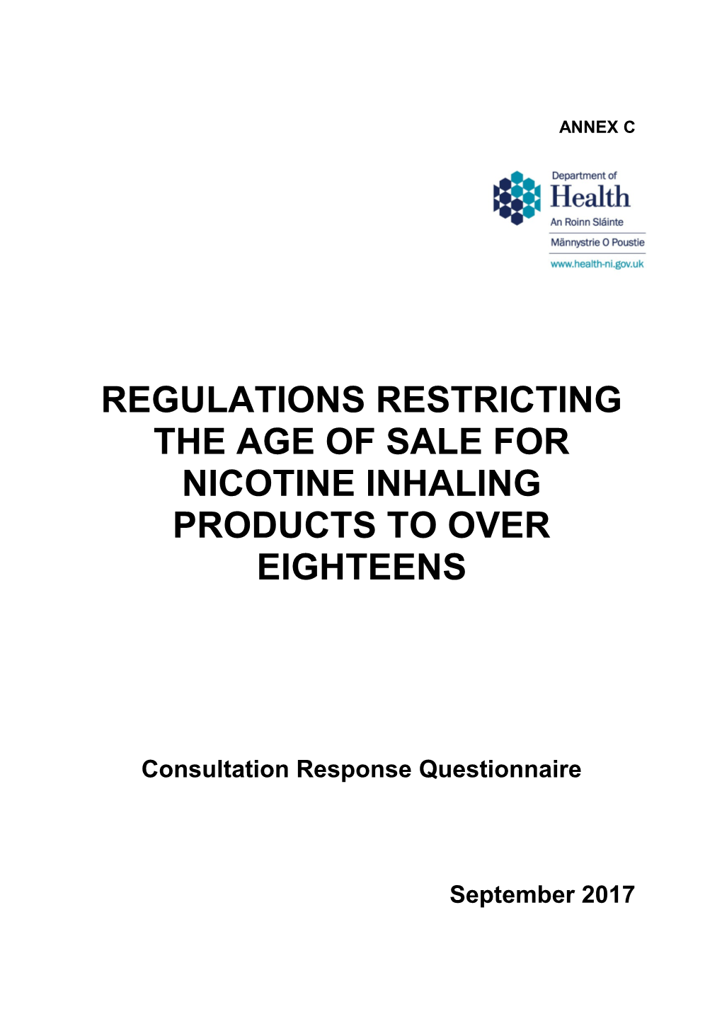 Regulations Restricting the Age of Sale for Nicotine Inhaling Products to Over Eighteens