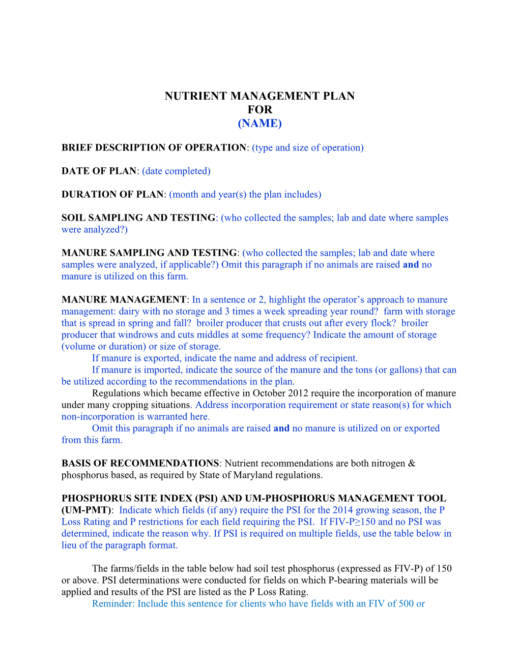 Nutrient Management Plan s1