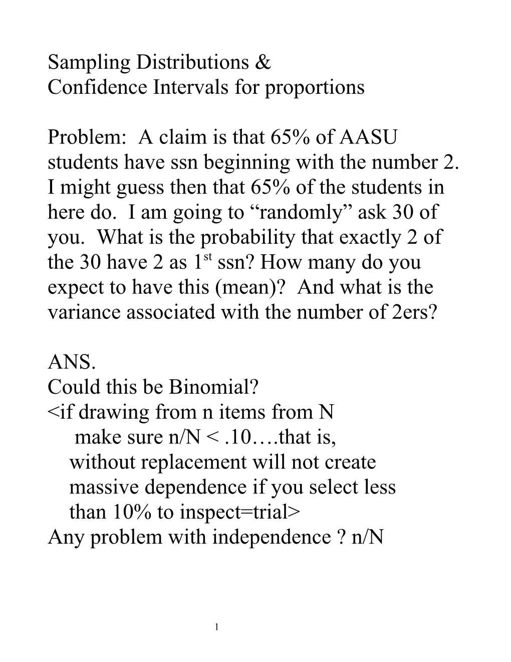 Lecture 11 - Chapter 17 Probability Models