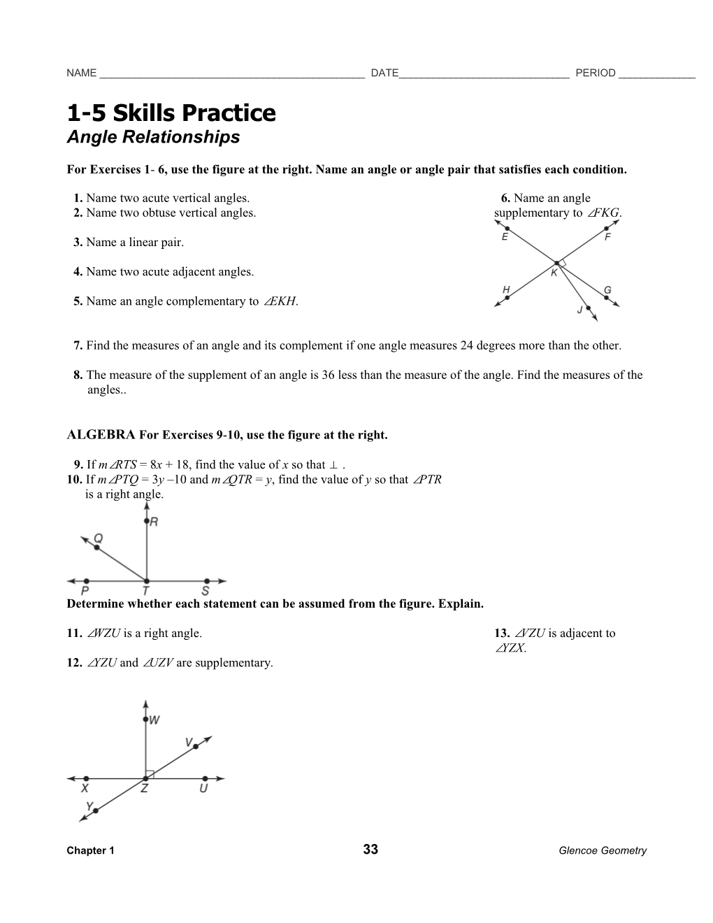 1-5 Skills Practice