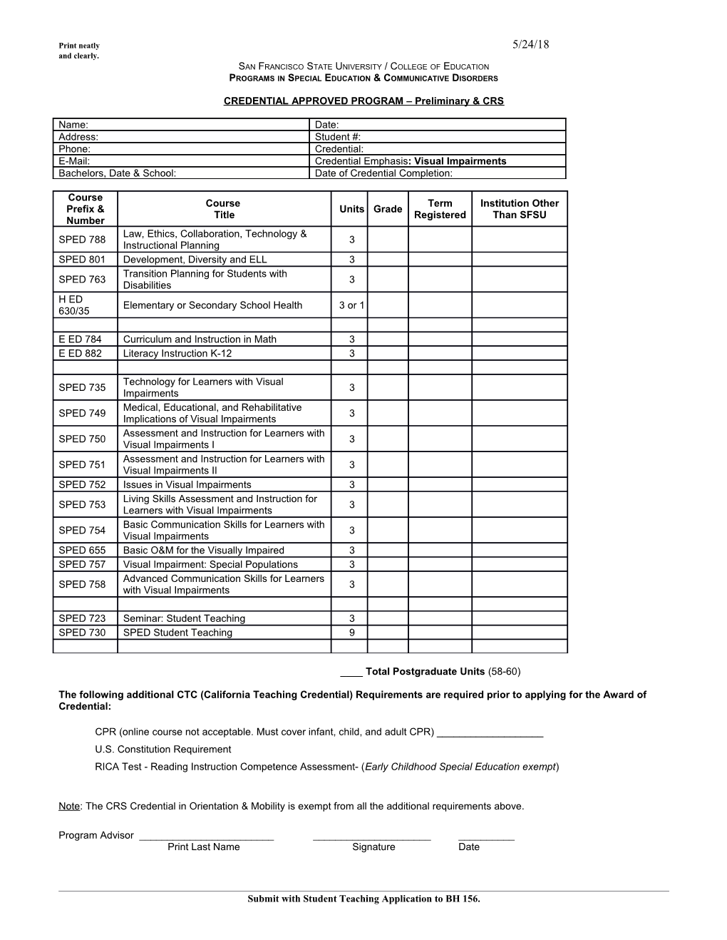 Programs in Special Education & Communicative Disorders