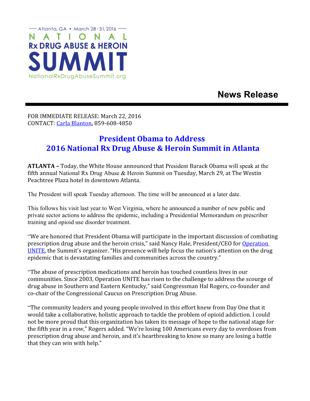2016 National Rx Drug Abuse & Heroin Summit in Atlanta