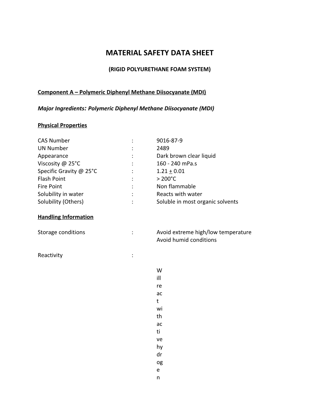 Material Safety Data Sheet s142