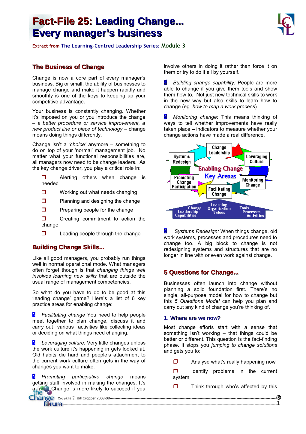 Factfile 25 - Leading Change - Every Manager's Business