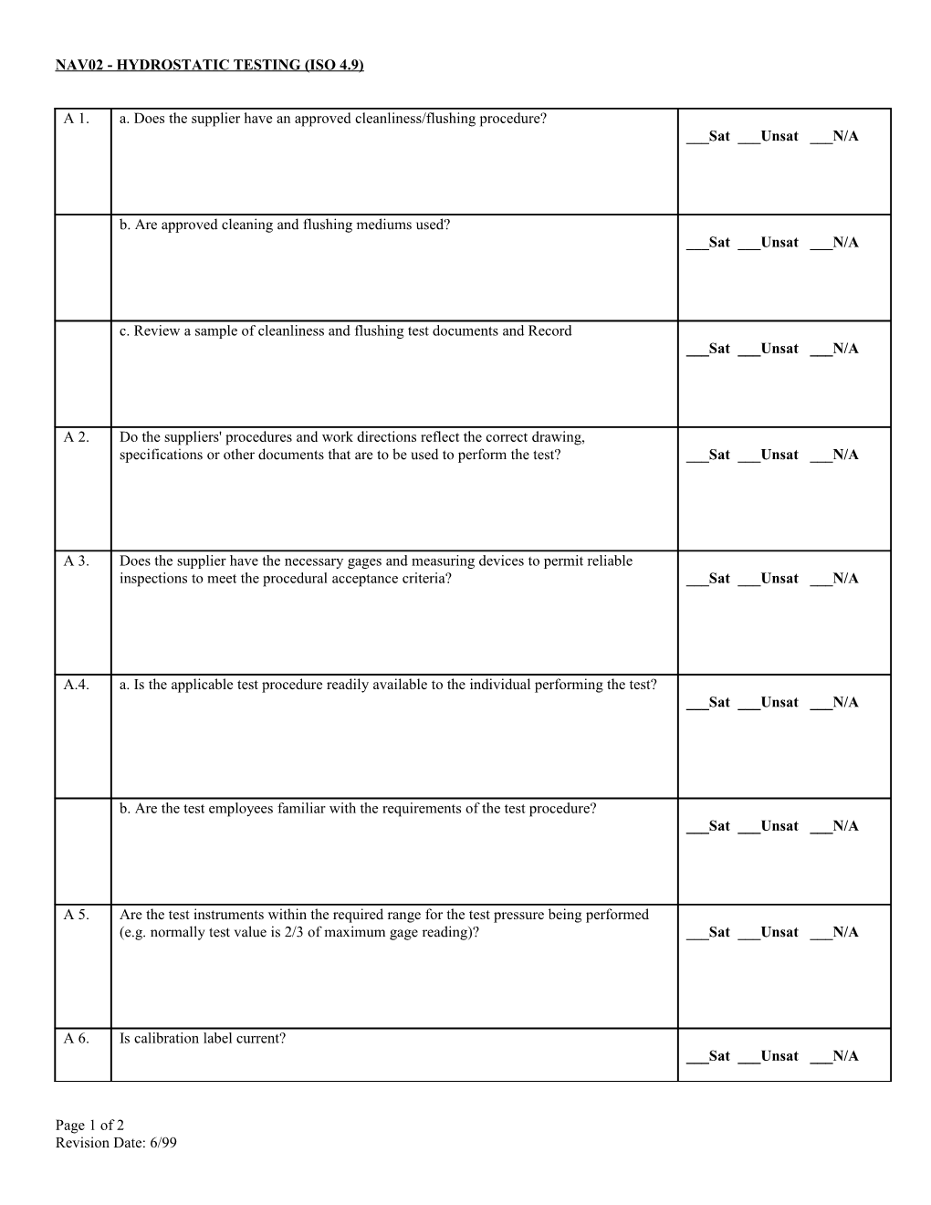 2 - Hydrostatic Testing (Iso 4