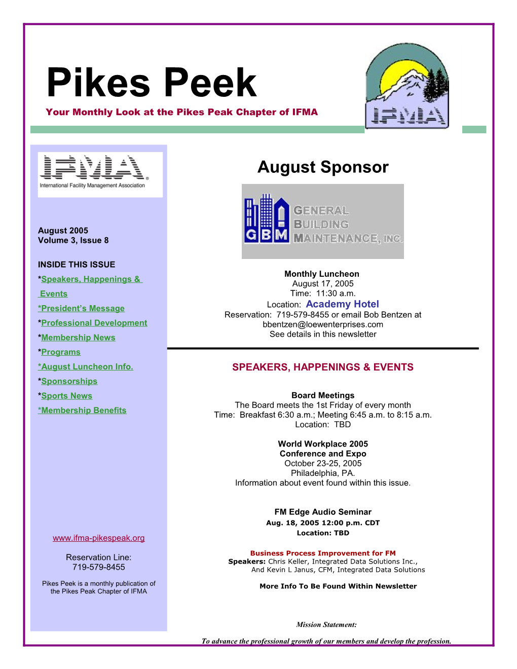 The Pikes Peak Chapter of IFMA s2