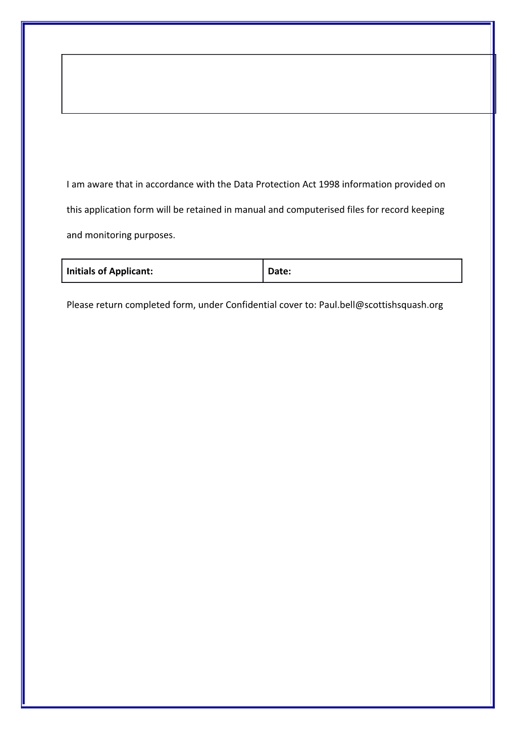 Scottish Squash Job Application Form