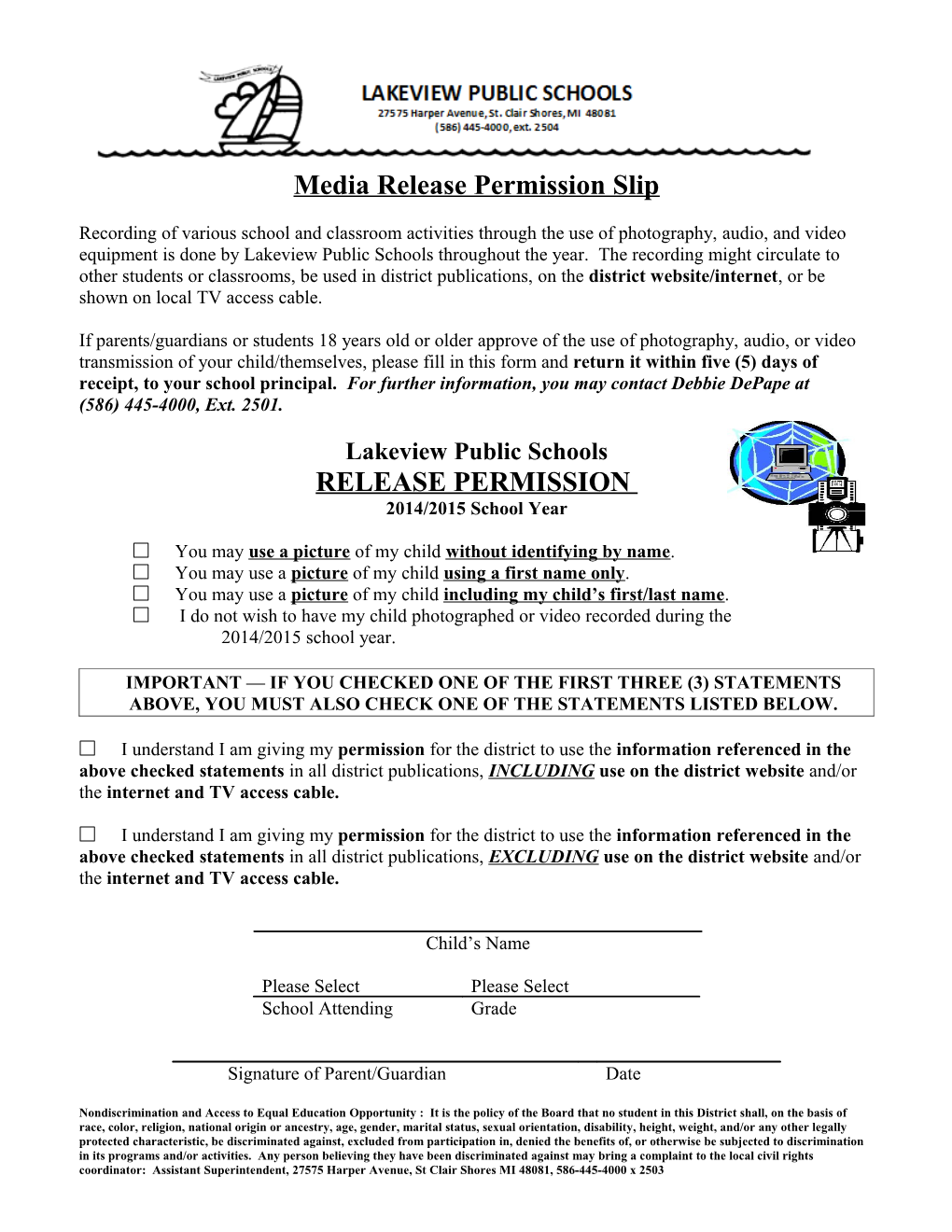Media Release PERMISSION SLIP 0708