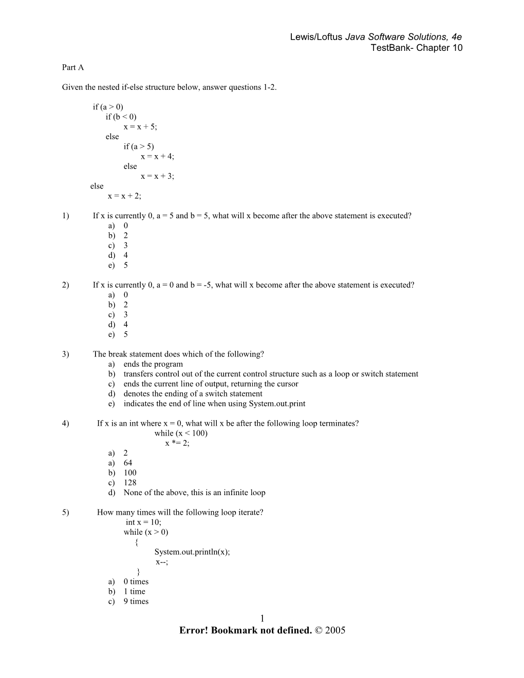 Lewis/Loftus Java Software Solutions, 4E