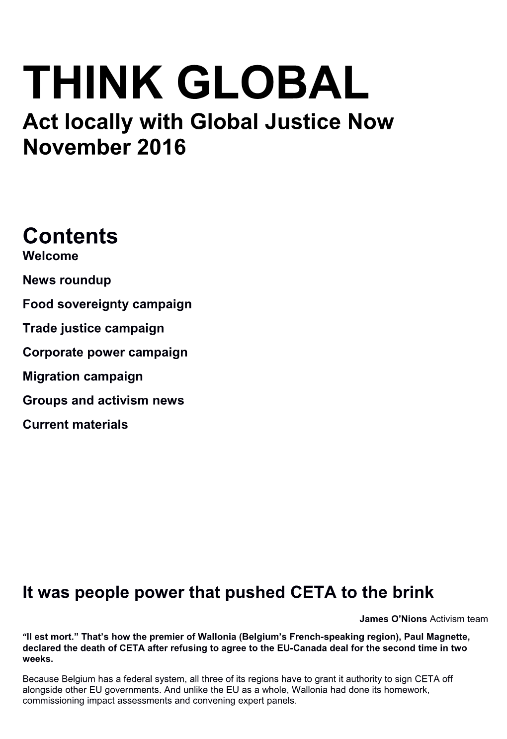 Act Locally with Global Justice Now