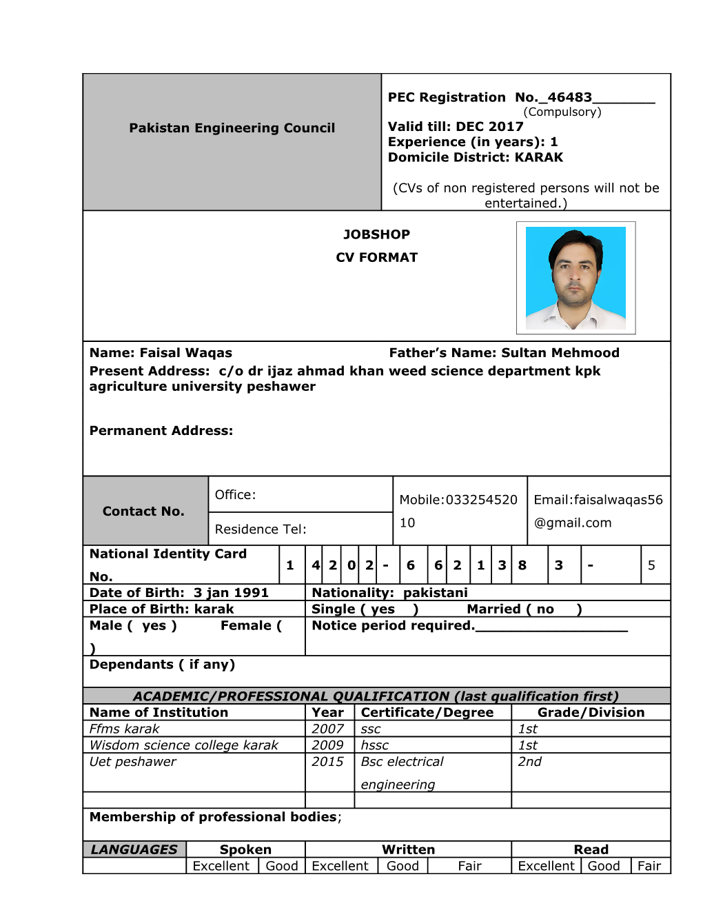 Present/Most Recent Employment s11