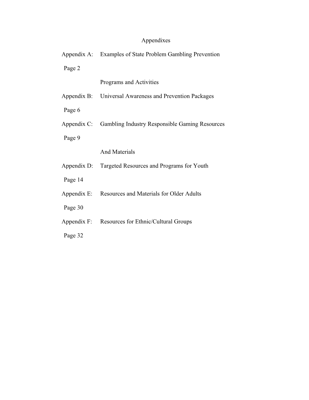 Appendix A: Examples of State Problem Gambling Prevention Page 2