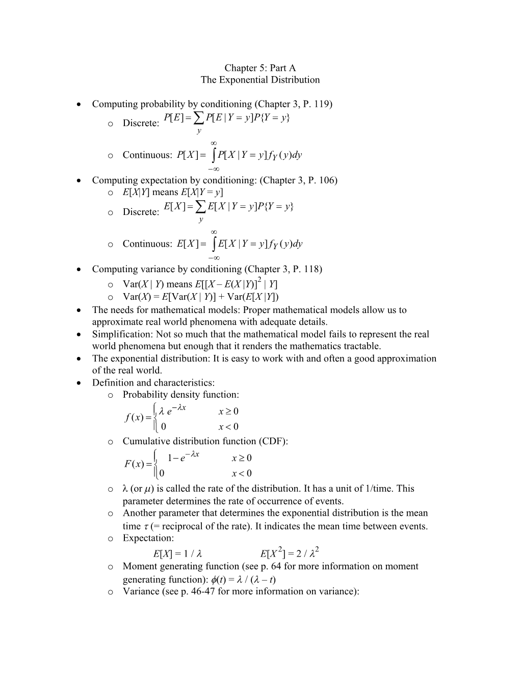 Computing Probability by Conditioning (Chapter 3, P. 119)