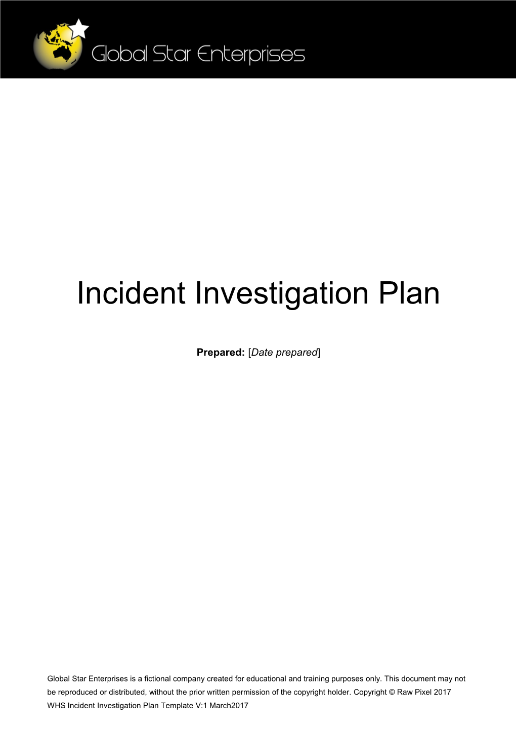WHS Incident Investigation Plan Template