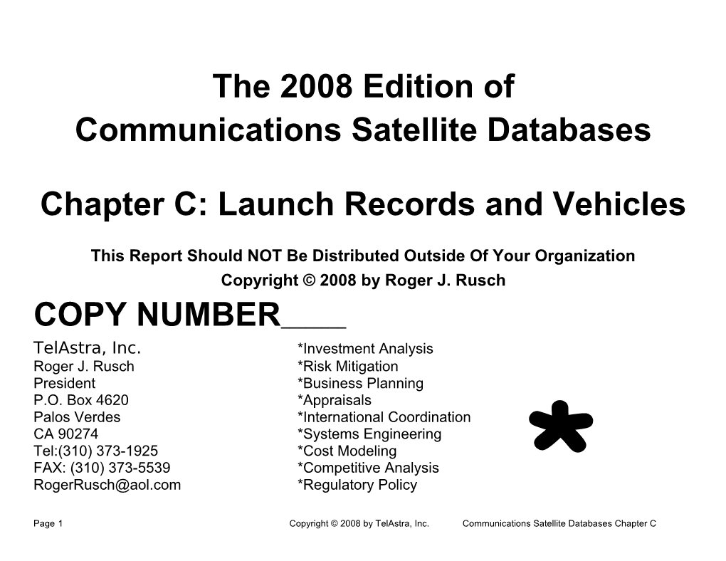 Communications Satellite Databases Part I