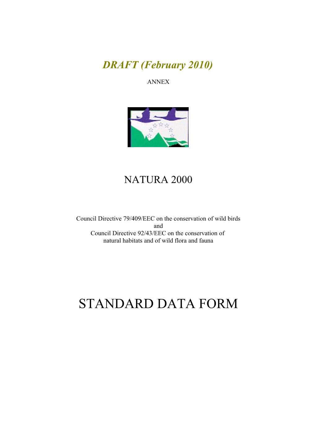 Standard Data Form