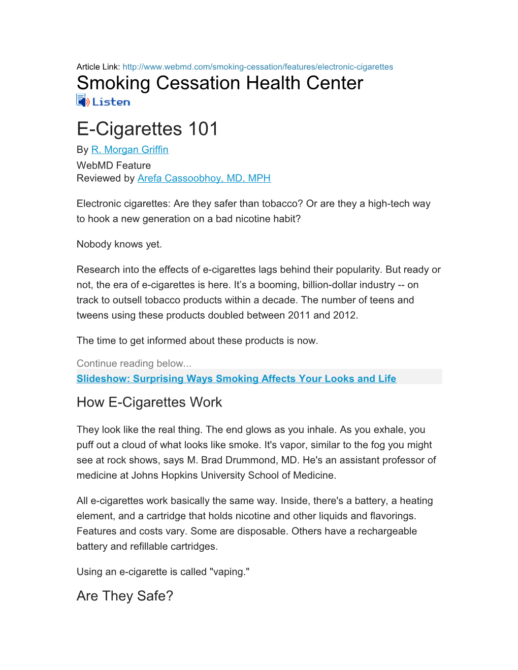 Smoking Cessation Health Center