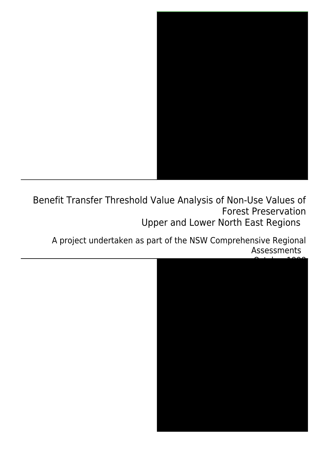 Threshold Value Analysis of Proposed Forest Reserves in the Eden Cra Region