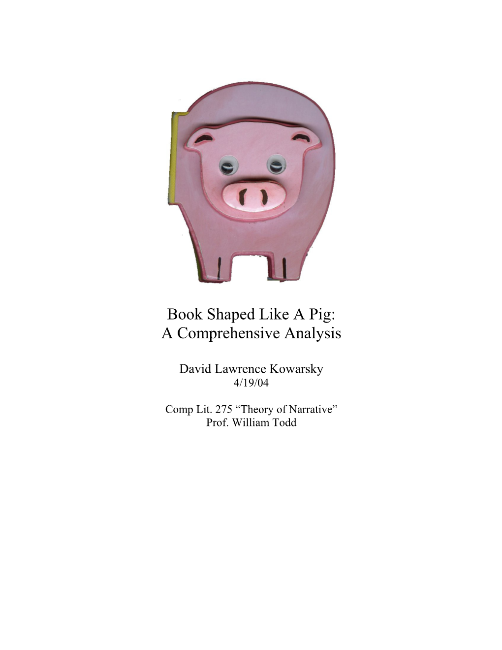 Book Shaped Like a Pig