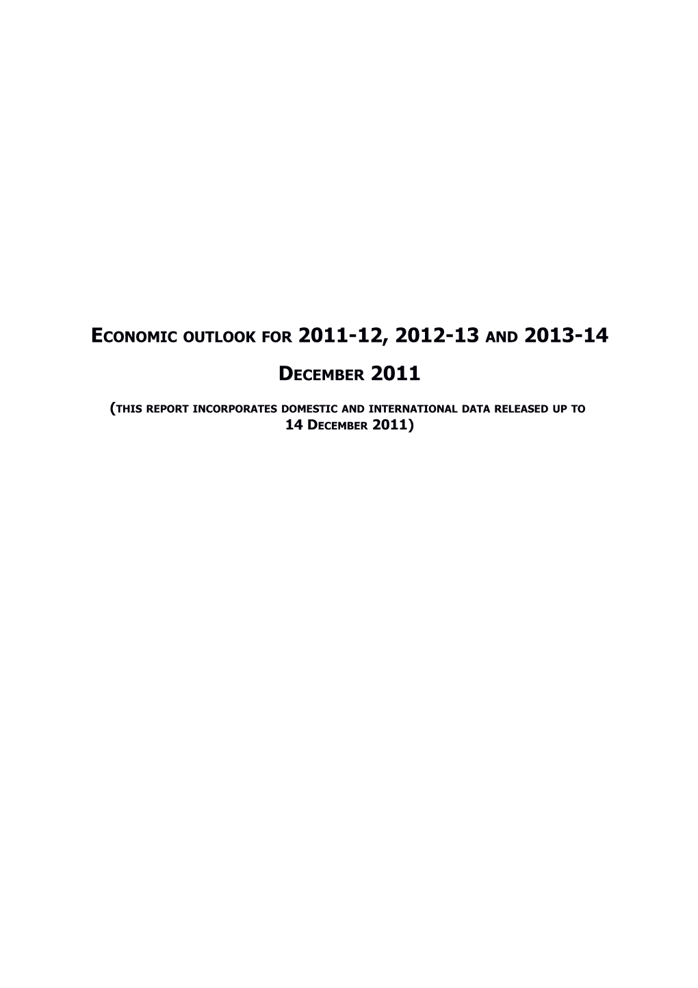 Joint Economic Forecasting Group Report - December 2011