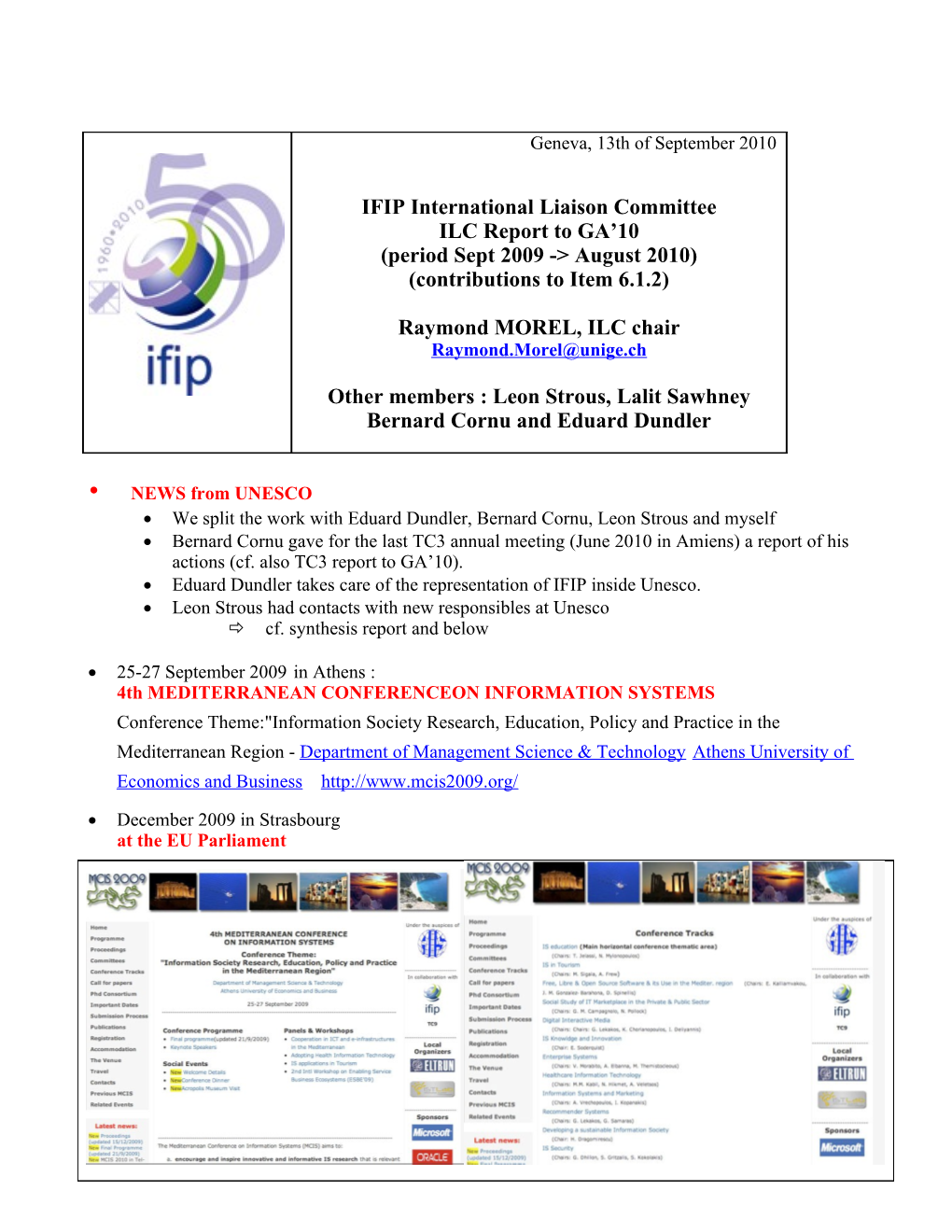 IFIP Vice-Chairman Report 96