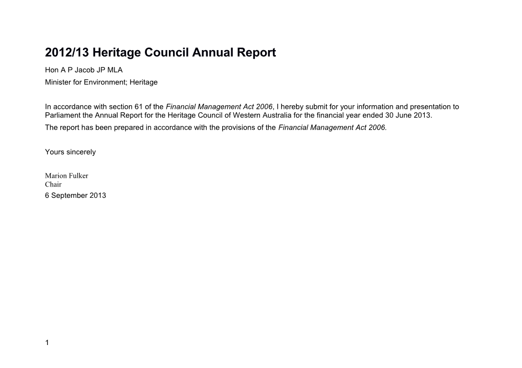 2012/13 Heritage Council Annual Report