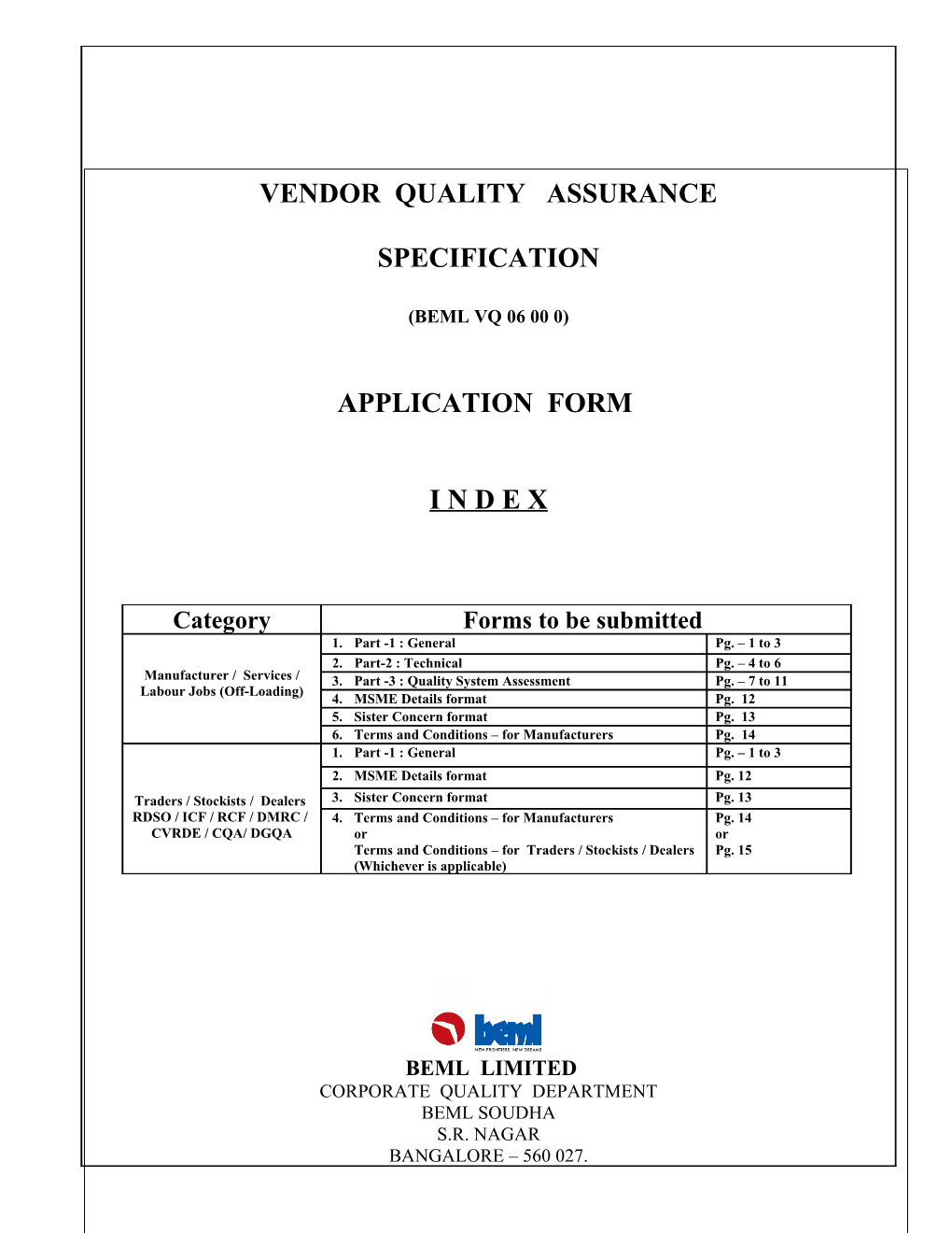 Vendor Quality Assurance