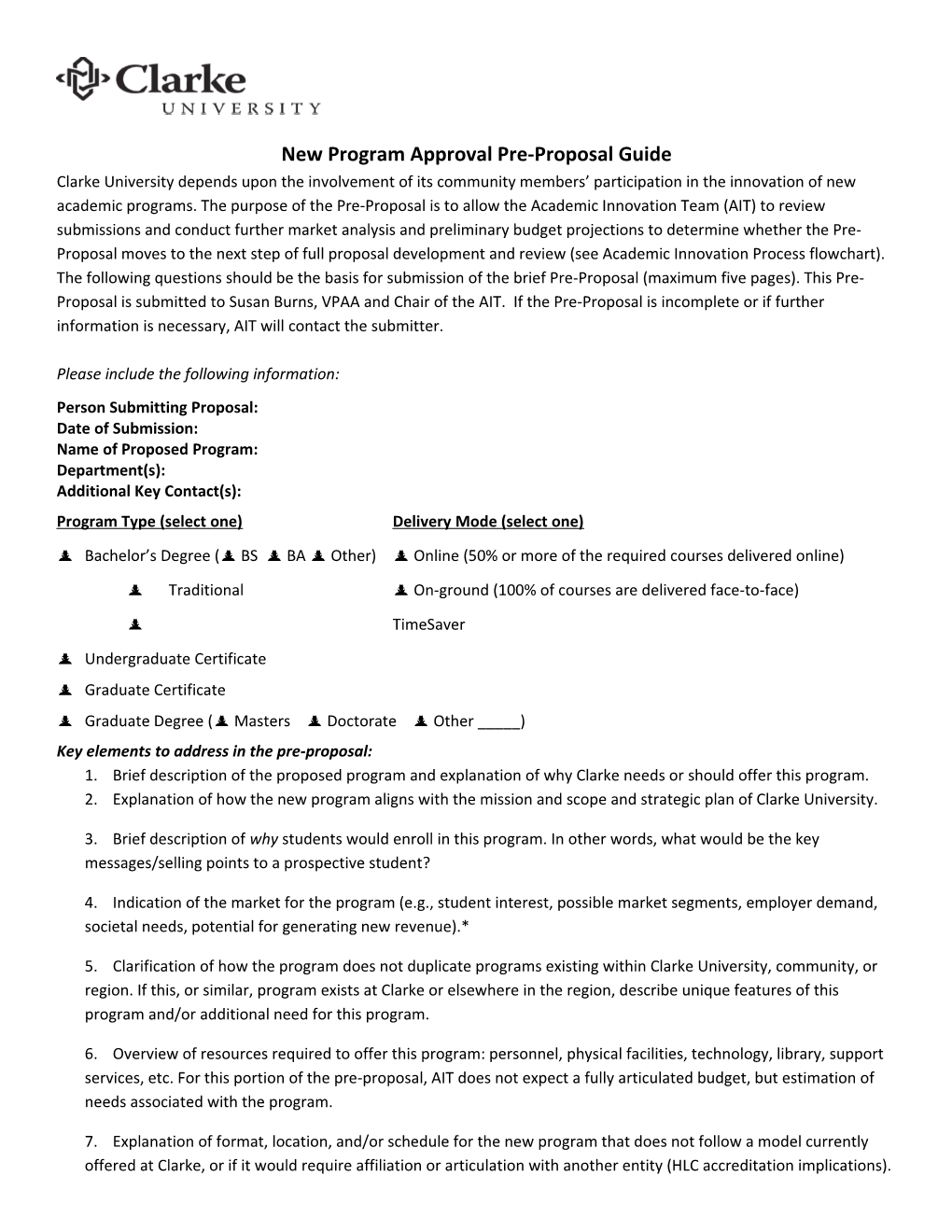 New Program Approval Pre-Proposal Guide