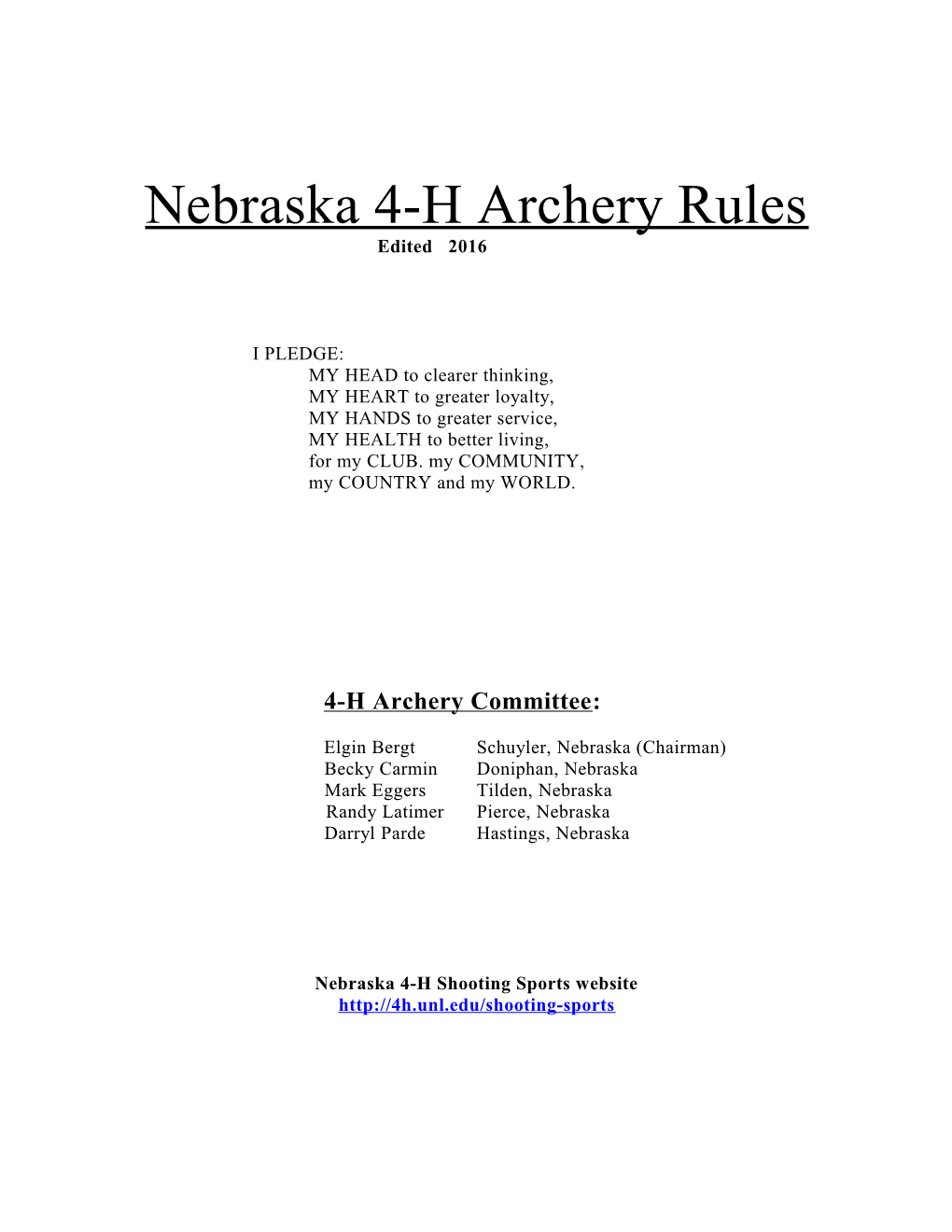 4-H Archery Rules-Version 2