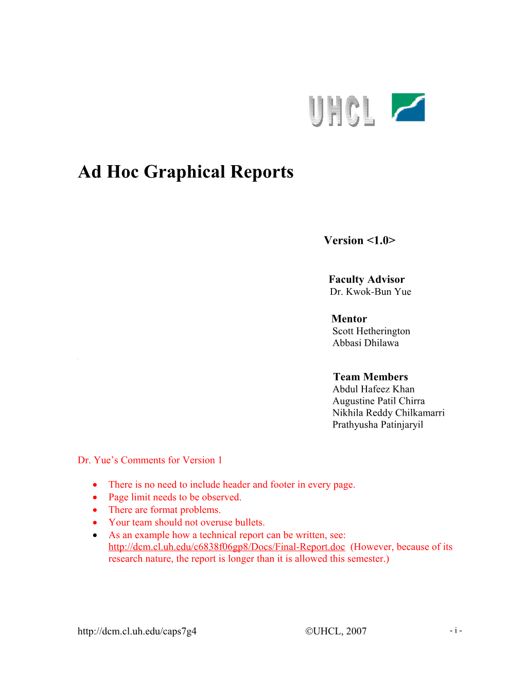 Ad Hoc Graphical Reports