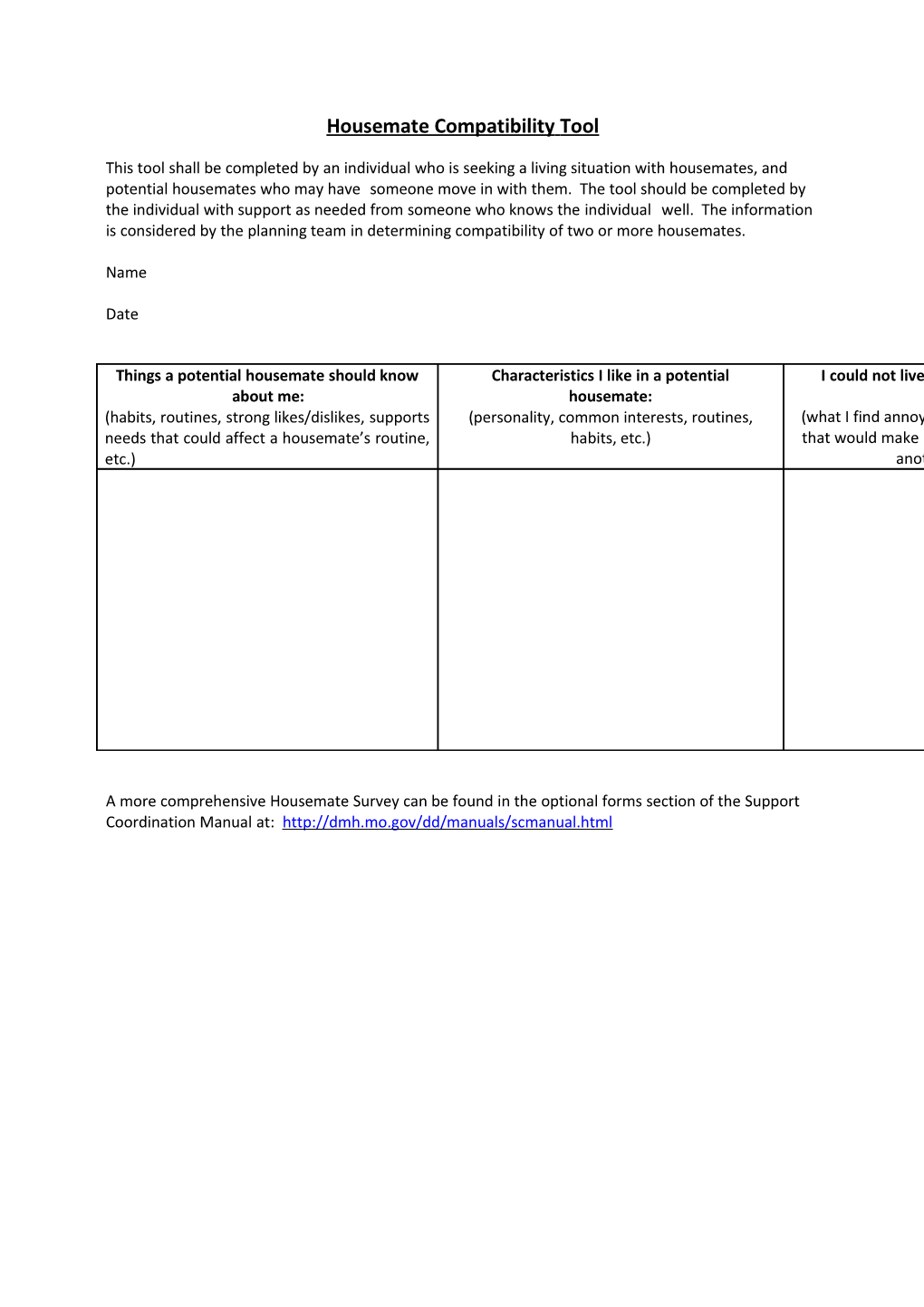 Housemate Compatibility Tool