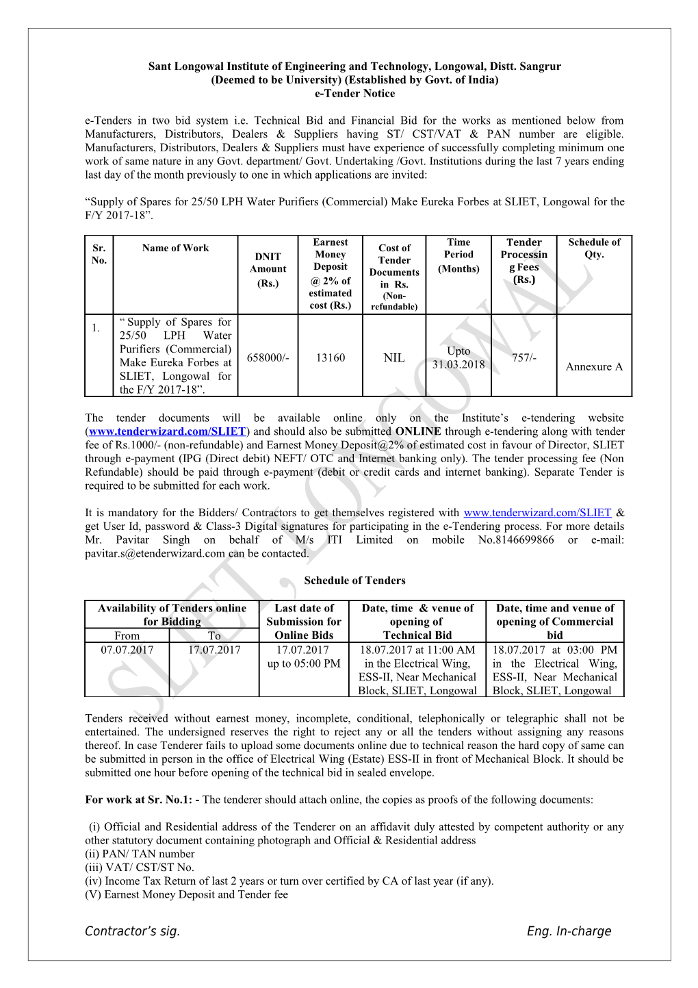 Sant Longowal Institute of Engineering and Technology, Longowal, Distt. Sangrur