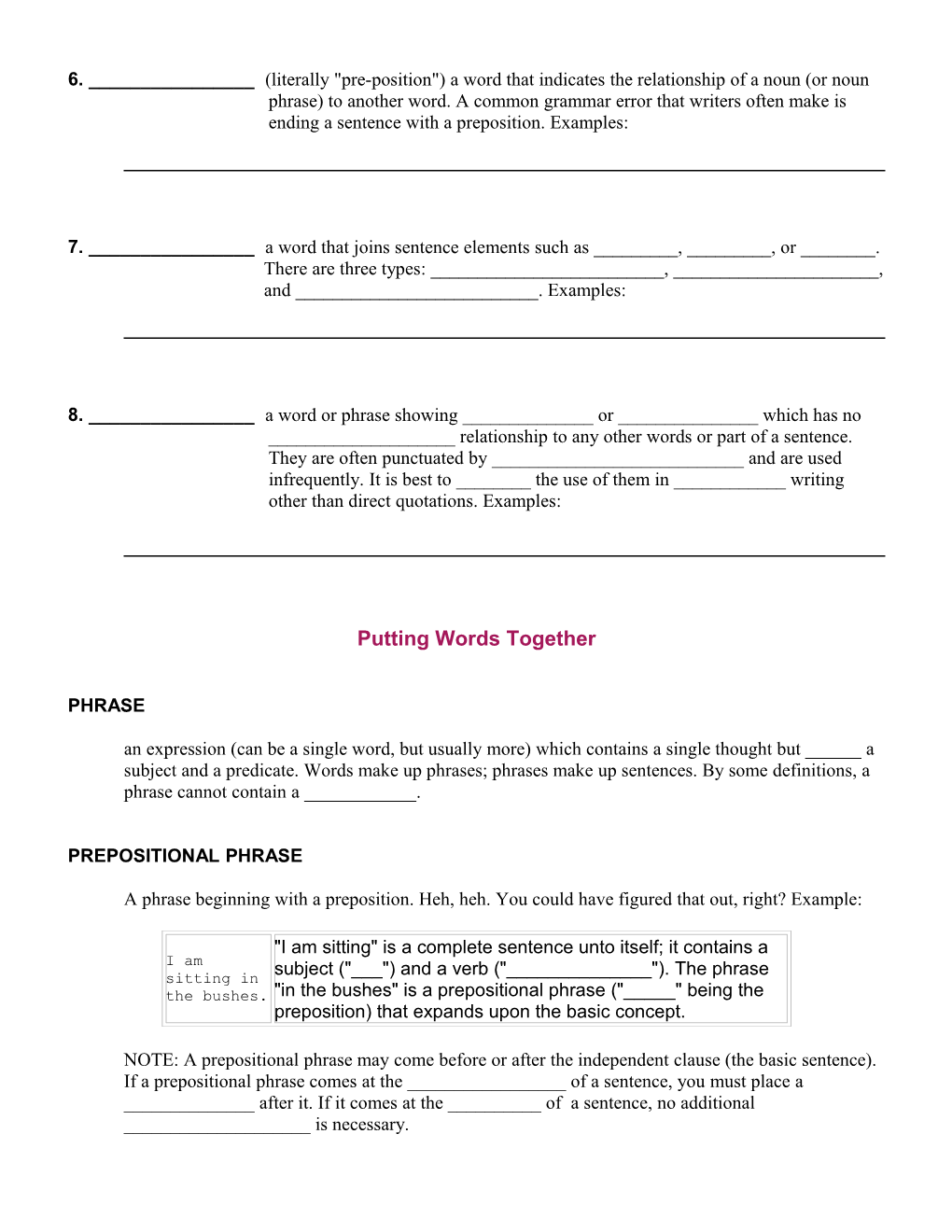 Parts Of Speech Grammar Packet Student Copy 20Rq59x