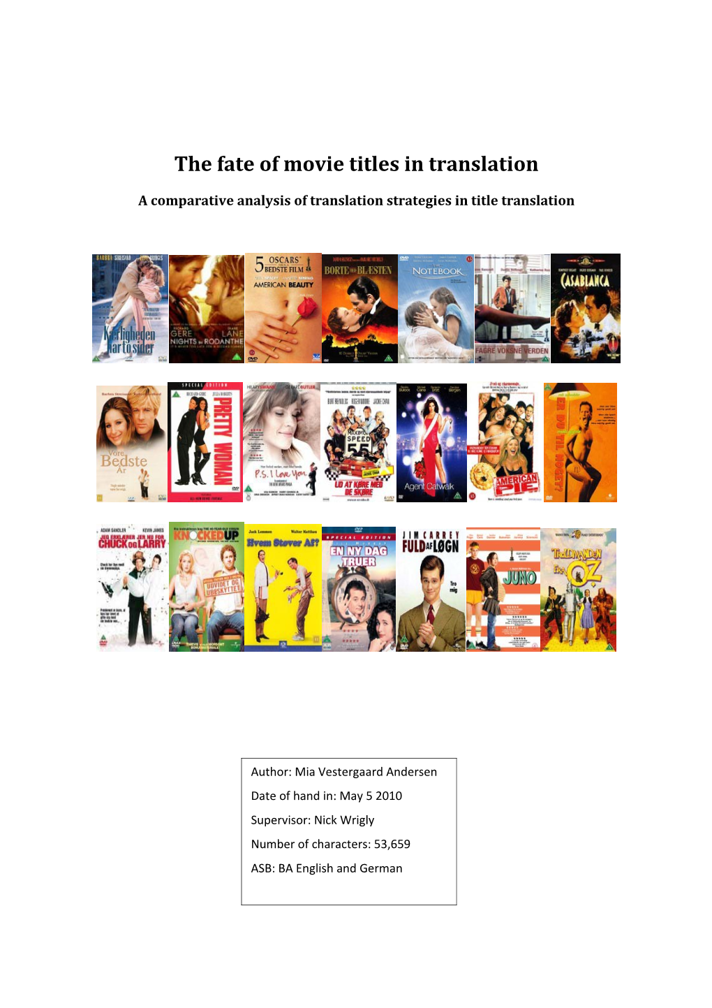 The Fate of Movie Titles in Translation
