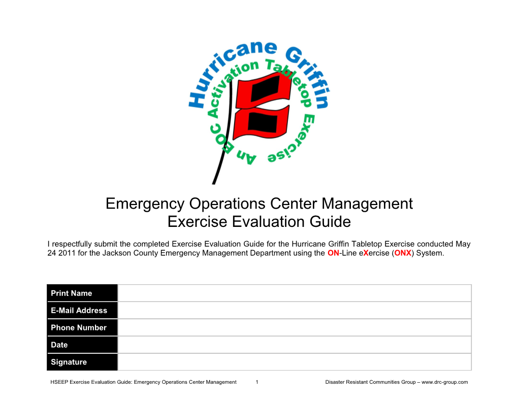 Emergency Operations Center Management