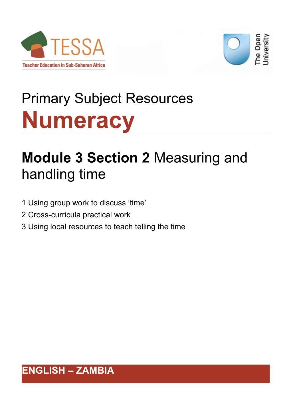 Module 3: Investigating Measurement and Data Handling
