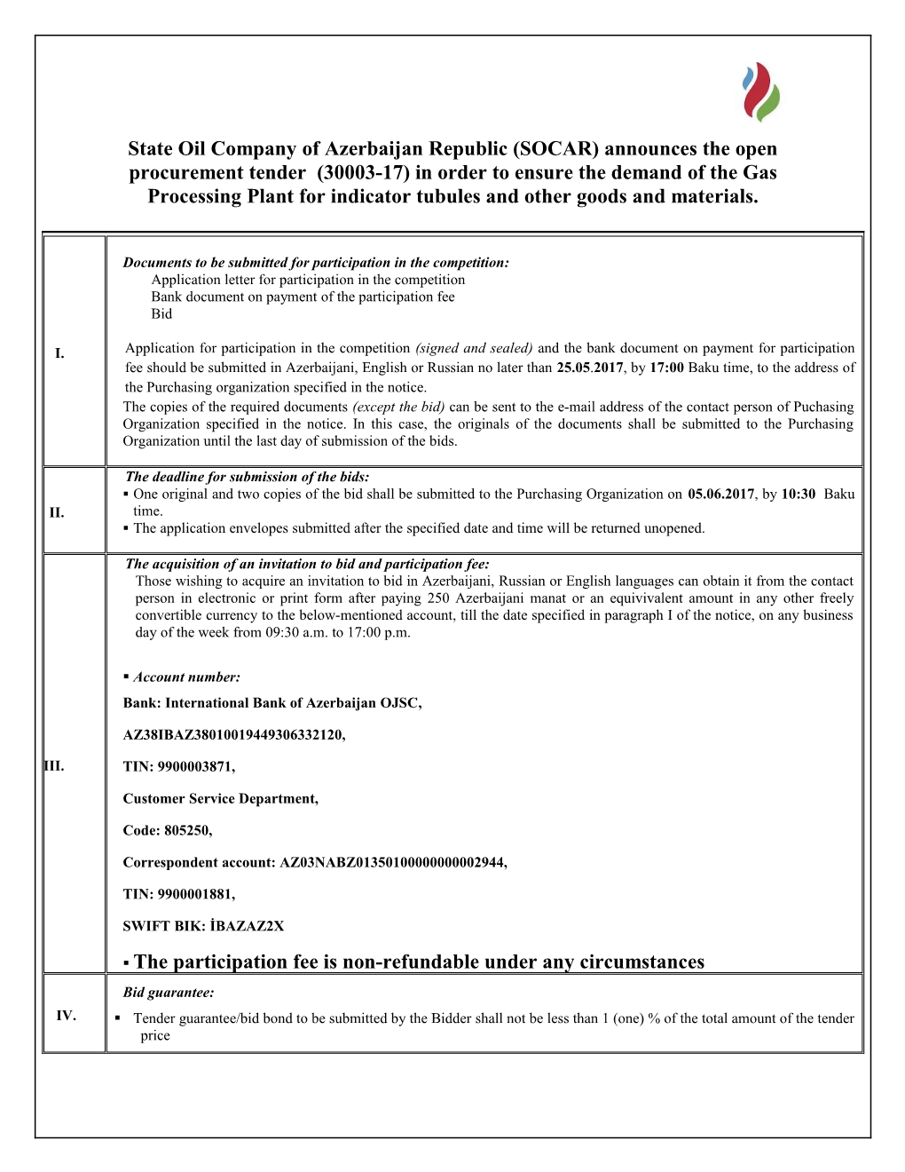 The Purchasing Group of the Gas Processing Plant, SOCAR