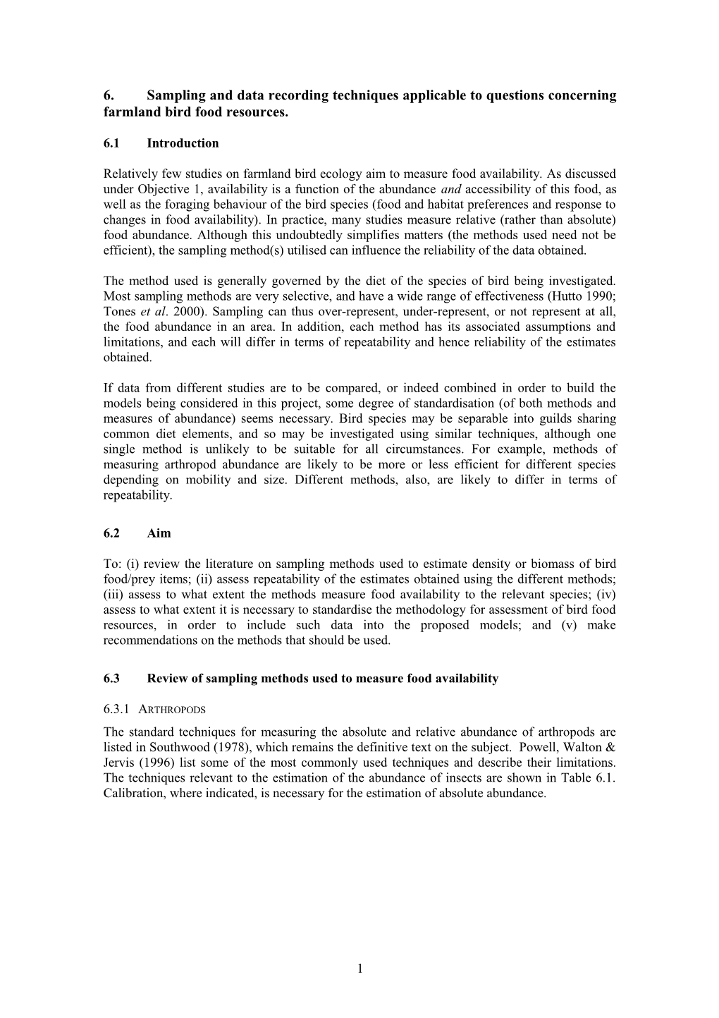 6. Sampling and Data Recording Techniques Applicable to Questions Concerning Farmland