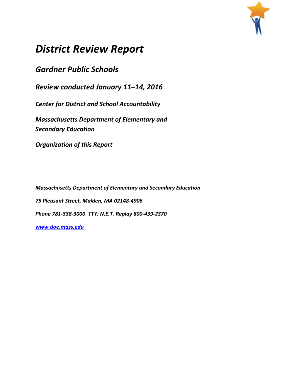 Gardner District Review Report - 2016