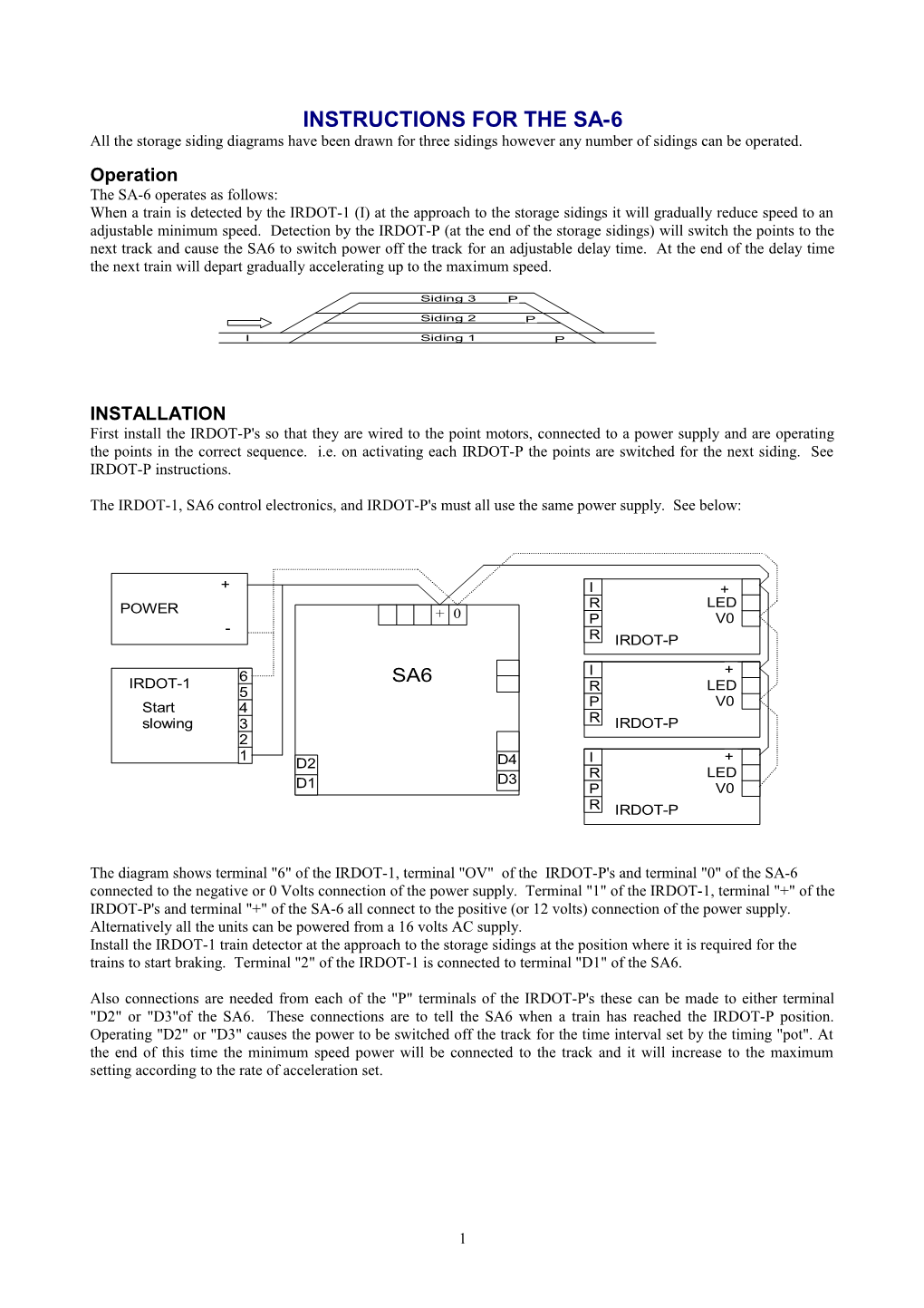 Instructions for the Sa-6