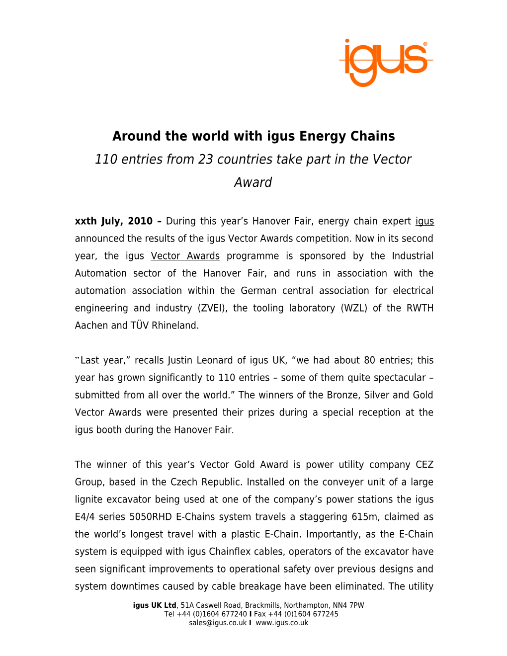Around The World With Igus Energy Chains