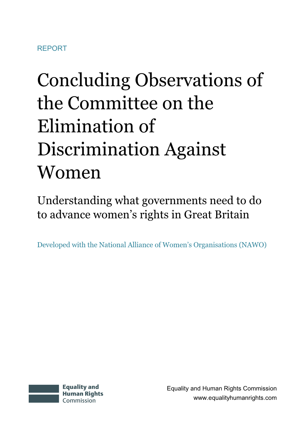 Conversation Observations of the Committee on the Elimination of Discrimination Against Women