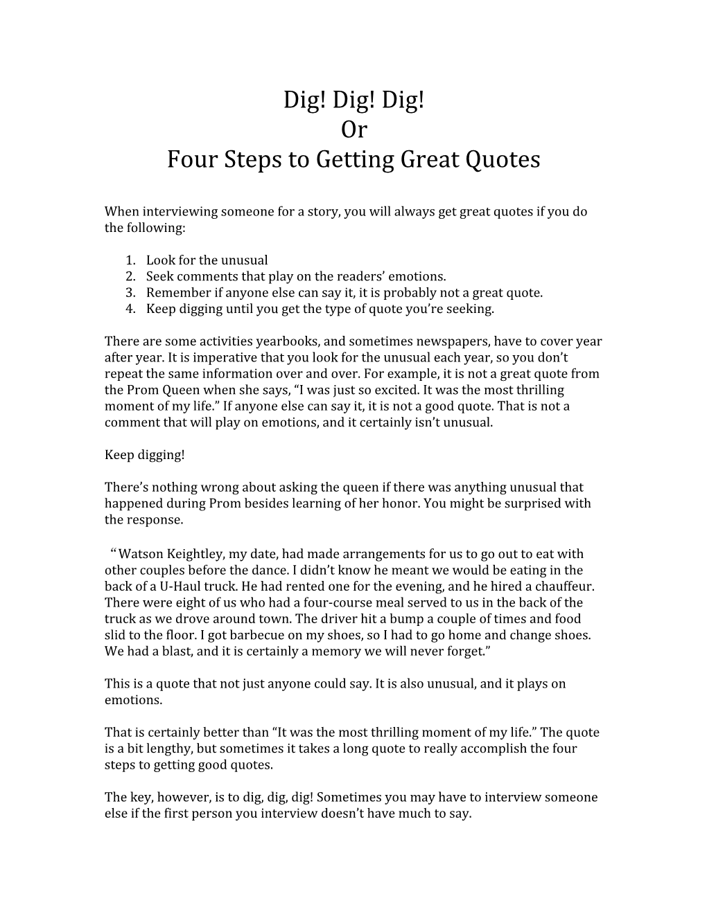 Four Steps to Getting Great Quotes