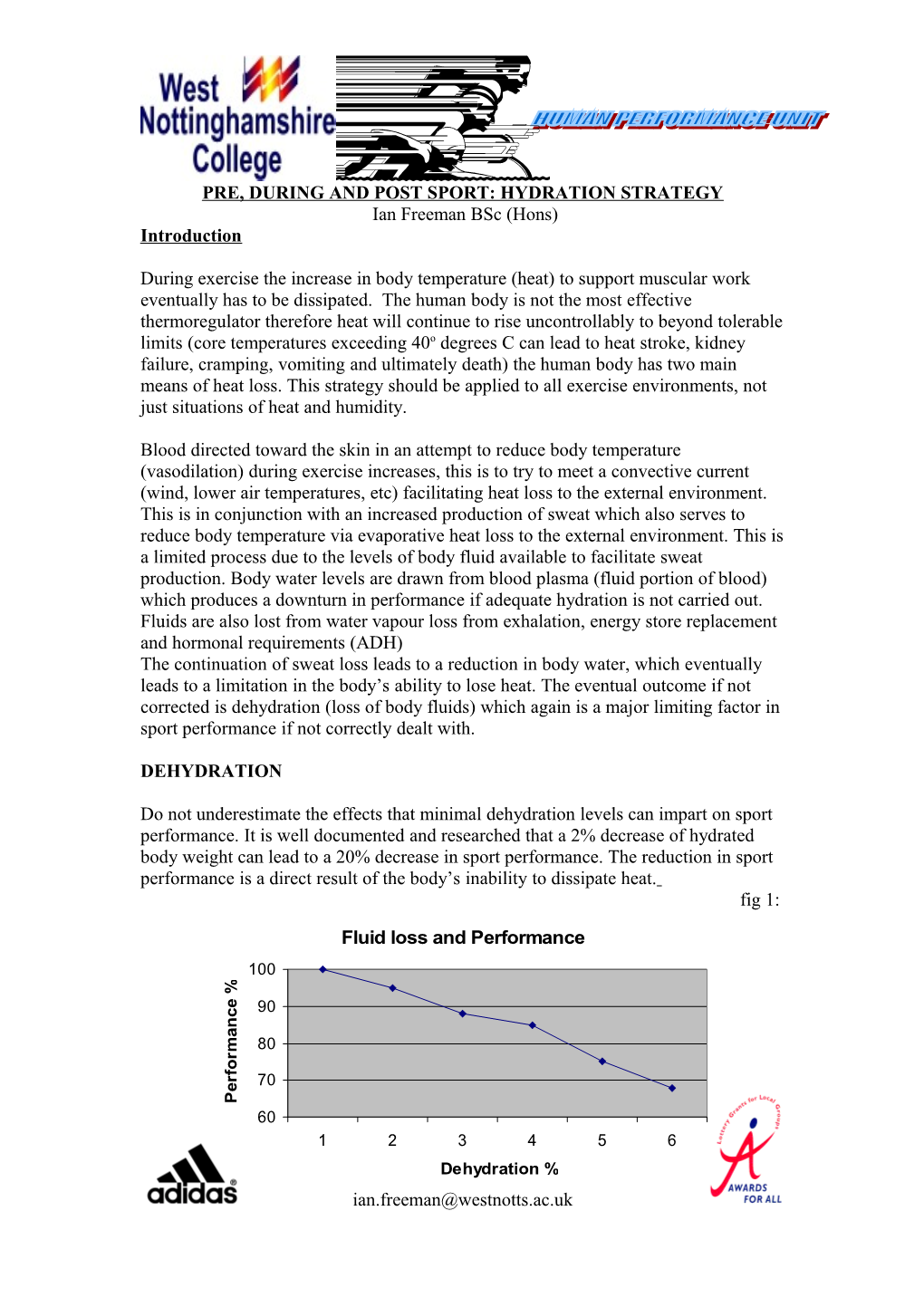 Re, During and Post Sport: Hydration Strategy