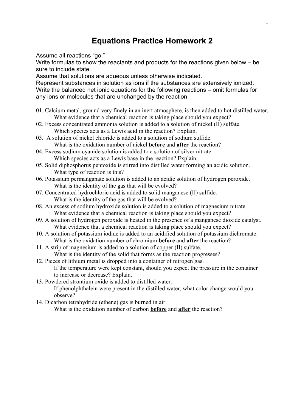 Equations Practice Homework 2