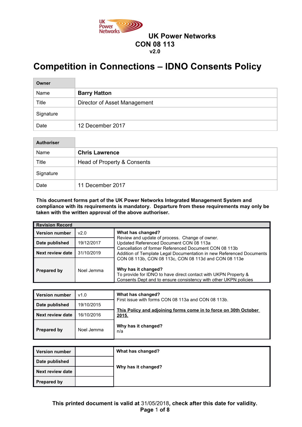 Competition in Connections ICP Consents Policy