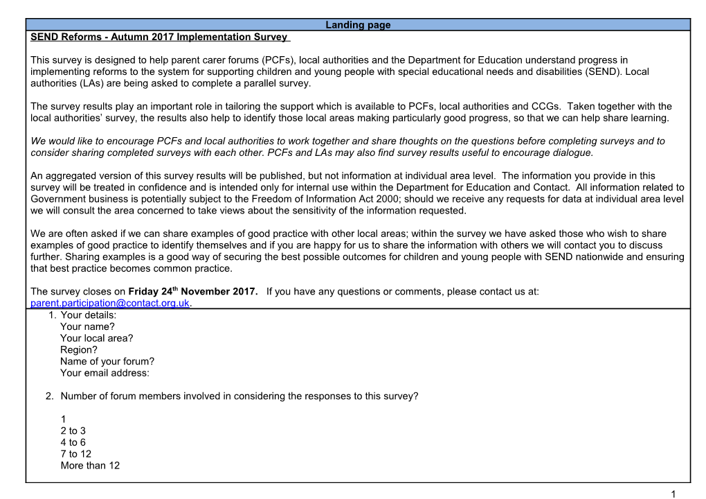 FINAL - PCF Spring 2017 SEND Implementation Survey