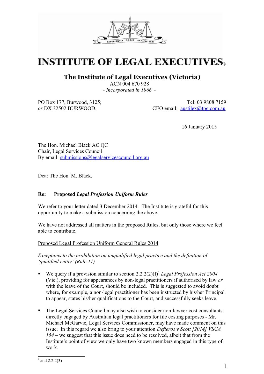 The Institute of Legal Executives (Victoria)