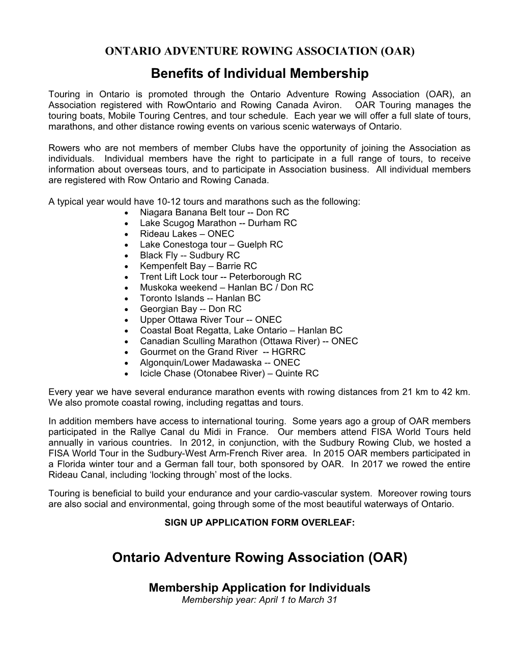 Ontario Adventure Rowing Association