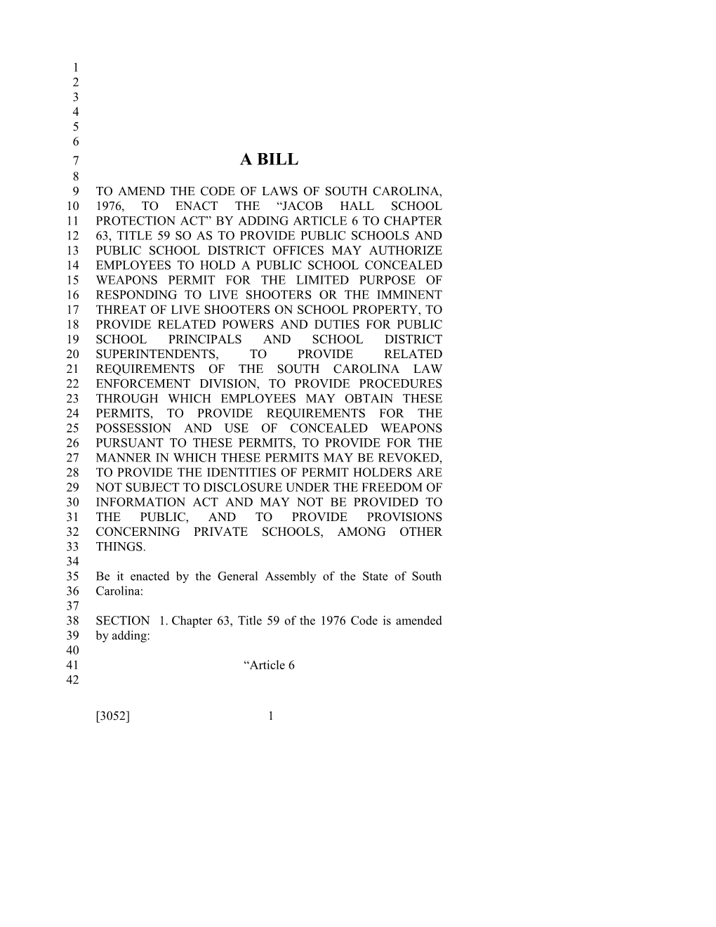 2017-2018 Bill 3052 Text of Previous Version (Dec. 15, 2016) - South Carolina Legislature Online